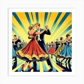 Waltz dance, pop art 2 Art Print