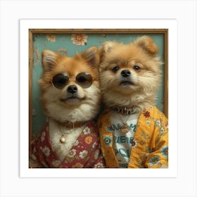 Two Dogs In Sunglasses Art Print