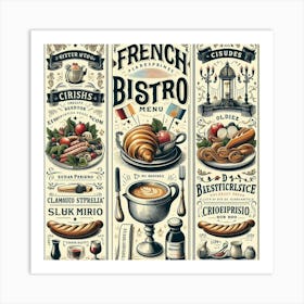 French Bistro Menu 1 Art Print