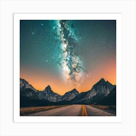 Milky Over The Mountains Art Print