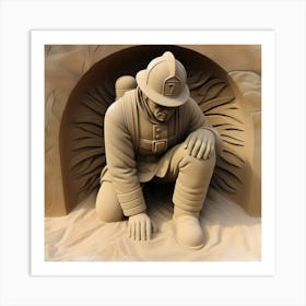 Sandstone Fireman Art Print