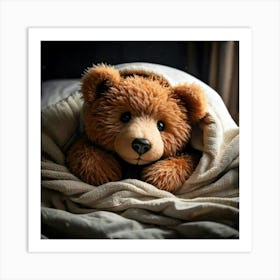 Firefly Cozy Little Bear Snuggled In Bed 27600 Art Print