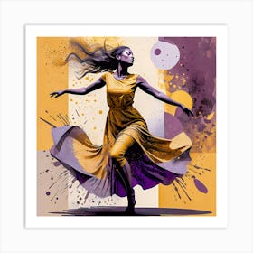 Female Dancer Freedom Dance Posted Art Art Print