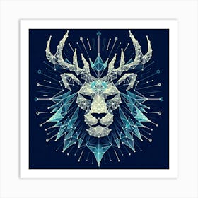 Lion Antelope String Art Concept Art Print