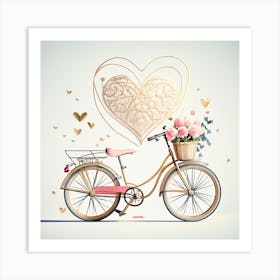 Valentine'S Day Bicycle Art Print