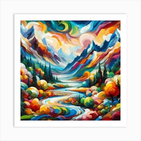 Colorful Landscape Painting 2 Art Print