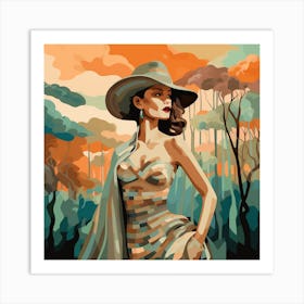 Woman In A Hat 16 Art Print