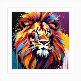 Colorful Lion 10 Art Print