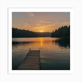 Sunset At The Lake Art Print