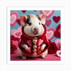 Valentine'S Day Pig 2 Art Print