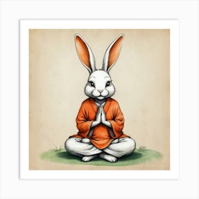 Meditating Rabbit Art Print