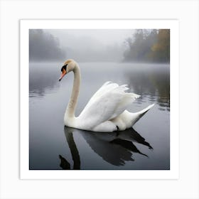 Swan On A Lake Art Print