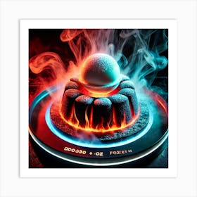 A Sci Fi Themed Dessert Called Fire & Ice Soufflé Art Print