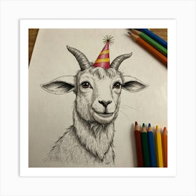 Birthday Goat 1 Art Print