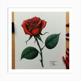 Red Rose 4 Art Print