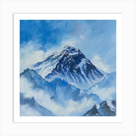 A Mount Everest In Nepal Oil Painting 4 Art Print