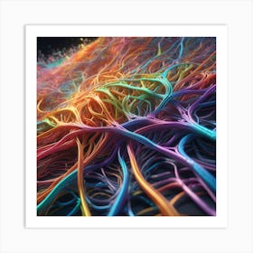 Colorful Network Of Wires 5 Art Print