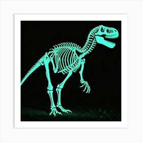 Glow In The Dark Dinosaur Skeleton 4 Art Print