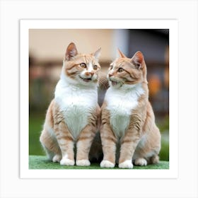 Two Tabby Cats Art Print