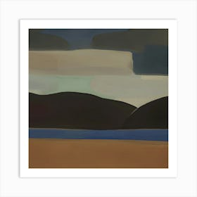 Abstract Landscape at Night Art Print