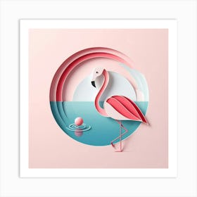 Minimalist, Flamingo Art Print