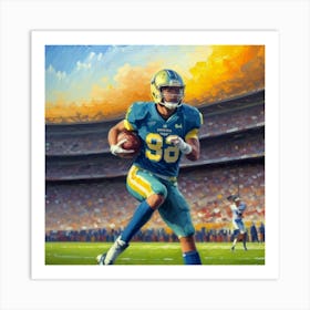 Heart of a Champion Football Athlete in Gear Art Print