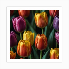 Colorful Tulips Art Print