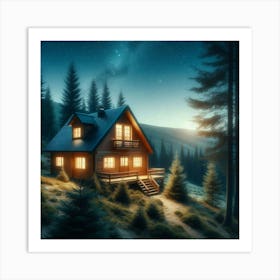 Cabin At Night Stock Videos & Royalty-Free Footage 1 Affiche