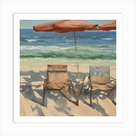 Beach Chairs 1 Art Print