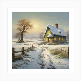 Winter Cottage Art Print