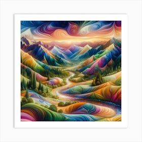 Psychedelic Landscape Art Print