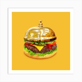 Burger Calling Square Art Print