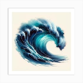 Alcohol Ink Surfs Up Wave Art Print