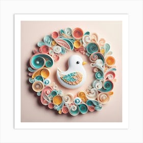 Quilling Bird Art Print