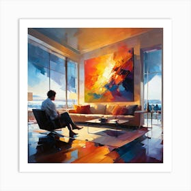 Abstract Living Room Painting Art Print