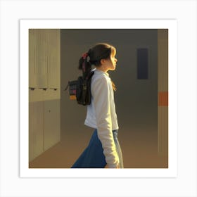 Girl In A Locker Art Print