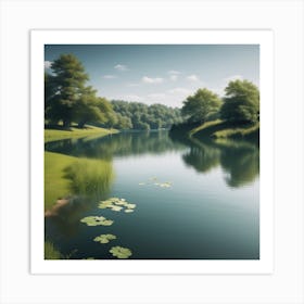 Pond Stock Videos & Royalty-Free Footage Art Print