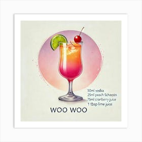 Woo Woo Cocktail Affiche