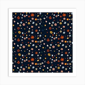 Small Flowers pattern Art Print