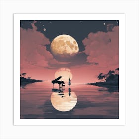 Moonlight Piano 1 Art Print