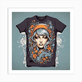 Leonardo Diffusion Xl Tshirt Design With Artwork 0 Art Print