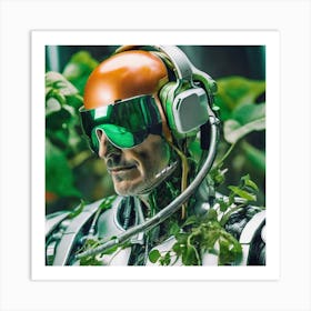 Robot In The Garden Art Print