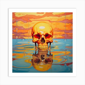 Skull In The Water 9 Art Print