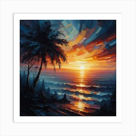 Sunset At The Beach 5 Art Print