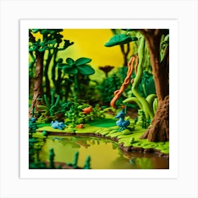 Dinosaurs In The Jungle Art Print