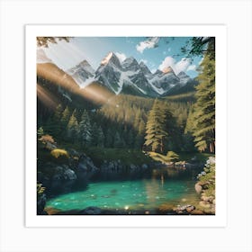 Mountain Lake Art Print