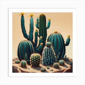 Cacti Family Portrait Art Print