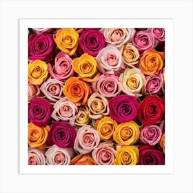 Colorful Roses Background 17 Art Print