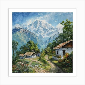 Nepal Mountain Village Art Print