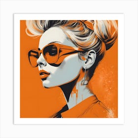 Girl In Sunglasses Art Print